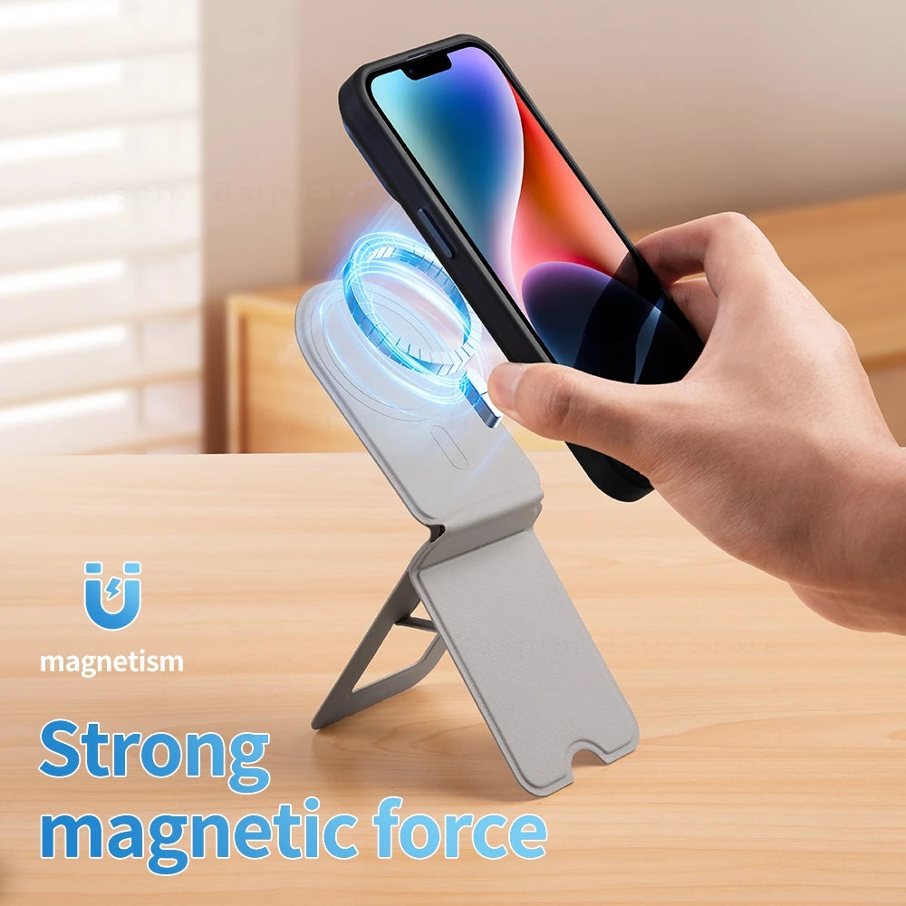 Soporte de teléfono plegable portátil para iPhone 11, 12, 13, 14, 15, 16 Pro Max Plus, soporte magnético de escritorio con ángulo ajustable