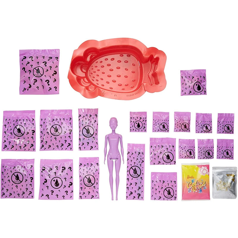 Genuine Barbie Color Reveal Foam Dolls Pet Friend with 25 Surprises Scented Bubbles Princess Doll Toys for Girls Gift