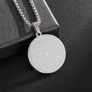 Collar con colgante de brújula de los siete arcángeles de Salomón, de acero inoxidable, estilo retro, amuleto de la suerte para hombre.