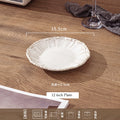 Elegant Classical Plate French Retro Ceramic Dishes Home Plate Rice Bowl Party Tableware Set White Lace Embossed Dinner Plate