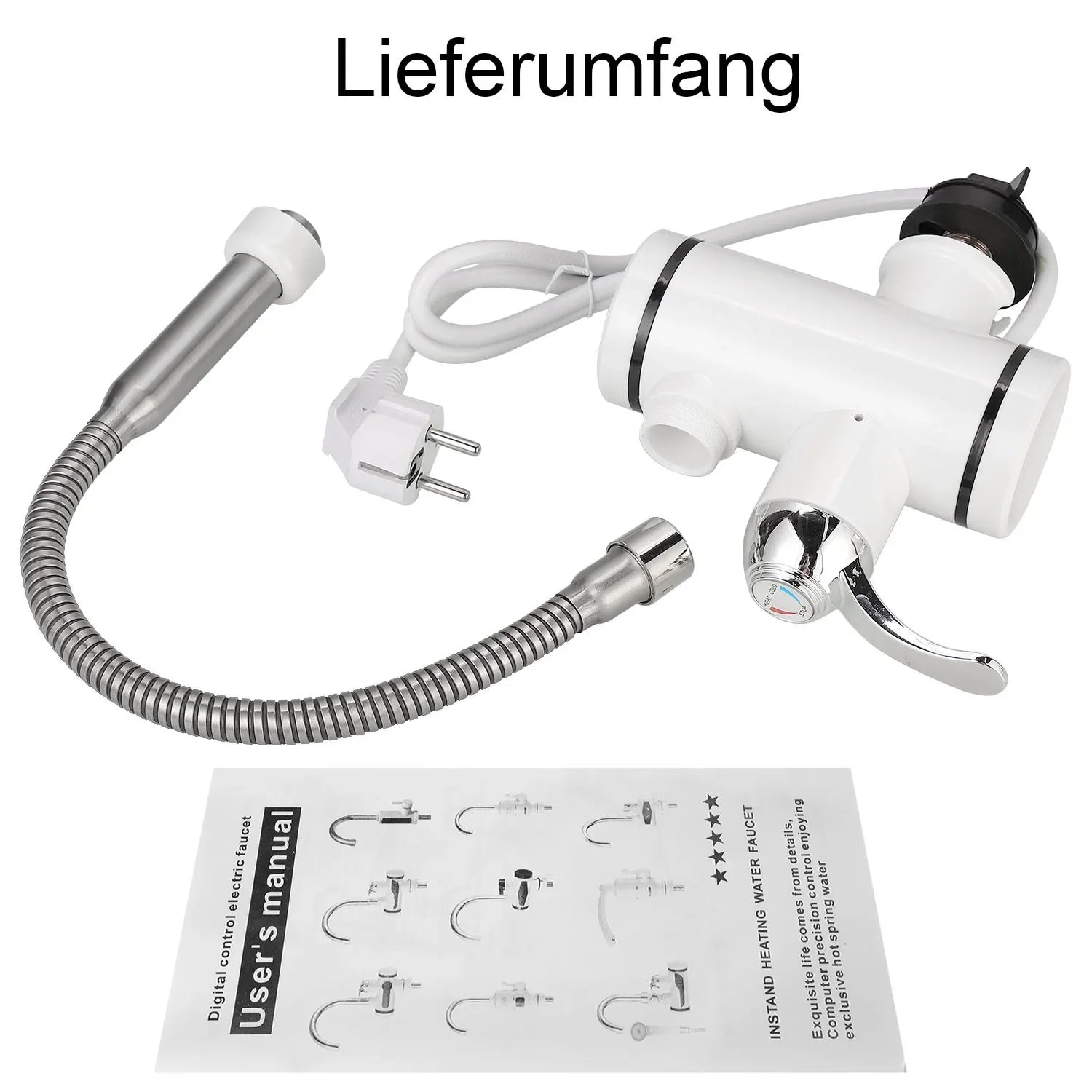 3000W Electric Kitchen Water Heater Tap Instant Hot Water Faucet Heater Cold Heating Faucet Tankless Instantaneous Water Heater