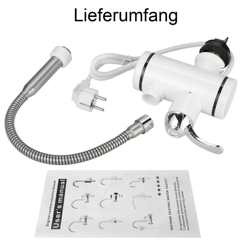 3000W Electric Kitchen Water Heater Tap Instant Hot Water Faucet Heater Cold Heating Faucet Tankless Instantaneous Water Heater