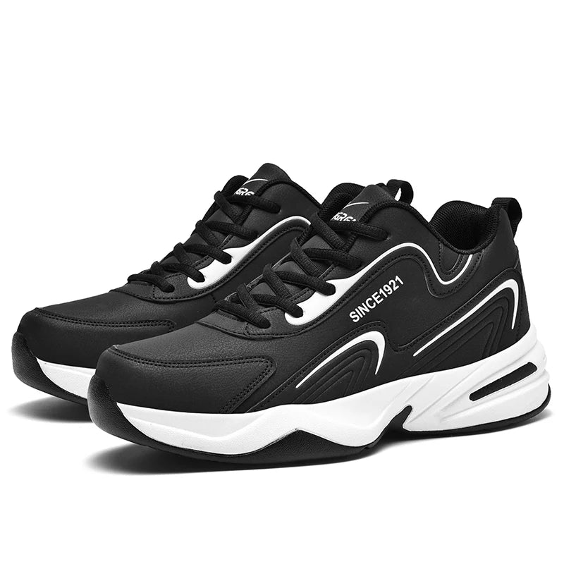 Men Sports Running Shoes Outdoor Walking Soft Casual Sneakers Fashion Designer Leather Sneaker Waterproof Men's Tennis Masculina