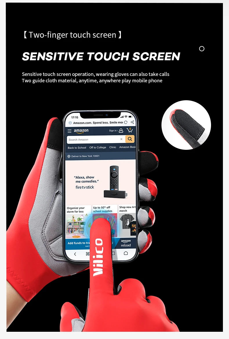 Touch Screen Long Full Fingers Half Fingers Gel Sports Cycling Gloves MTB Road Bike Riding Racing Women Men Bicycle Gloves