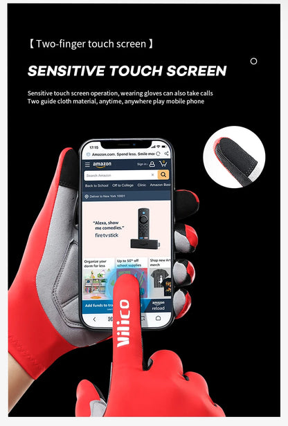 Touch Screen Long Full Fingers Half Fingers Gel Sports Cycling Gloves MTB Road Bike Riding Racing Women Men Bicycle Gloves