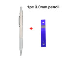 Mechanical Pencil Set 0.3 0.5 0.7 0.9 1.3 2.0mm Full Metal Art Drawing Painting Automatic Pencil with Leads Office School Supply