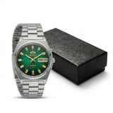 Relógio masculino automático vintage 36mm mostrador champagne em aço inox