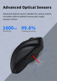 Ratón inalámbrico ergonómico Bluetooth VUUV para computadora portátil Macbook 1600DPI modo dual recargable para iOS Android tableta