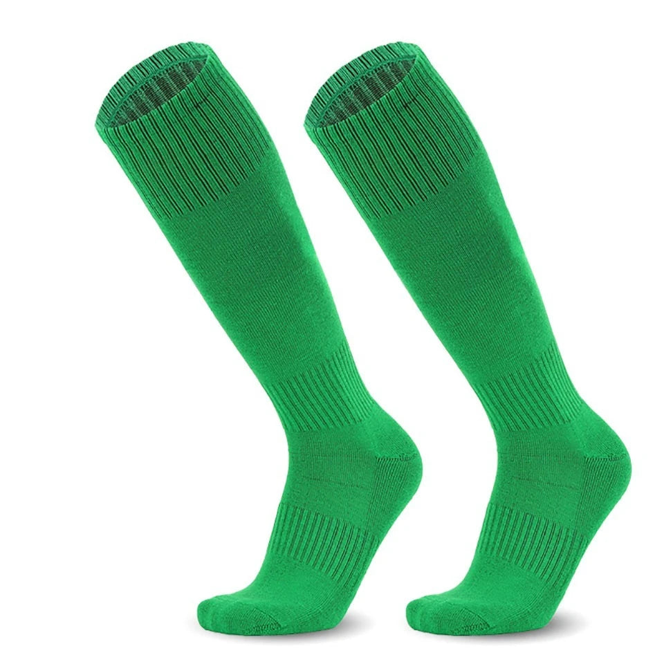 Loogdeel Football Sports Socks Long Knee Cotton Solid Color Kids Legging Stockings Soccer Baseball Ankle Adults Children Socks