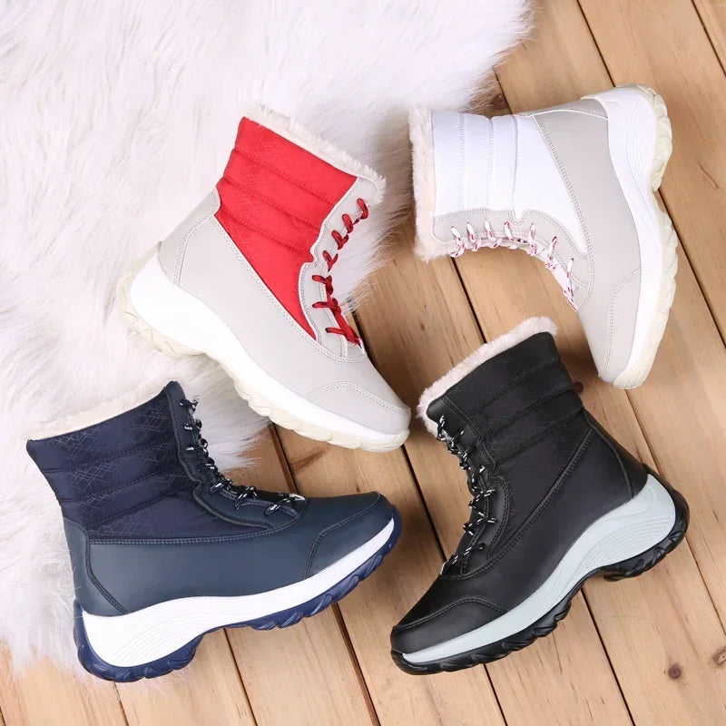 2024 New Women's Winter Shoes Outdoor Fashion Waterproof Boots Height Raising Wear Resistant Snow Boots Plush Warm Winter