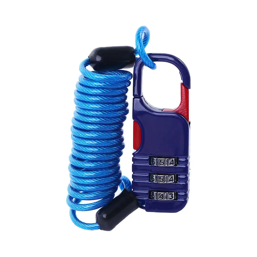 Universal 3-Digit Combination Password Cable Lock Bicycle Accessories Bicycle Lock Cable Lock Security Lock Helmet Lock