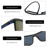 ZENOTTIC Polarized Sunglasses for Men Shades Lightweight TR90 Frame UV400 Protection Square Outdoor Travel Driving Sun Glasses