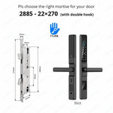 Waterproof Sliding Door Smart Lock TTLock App Alexa Fingerprint Digital Code RFID Card Anti-Lock Aluminum Glass Electronic Lock