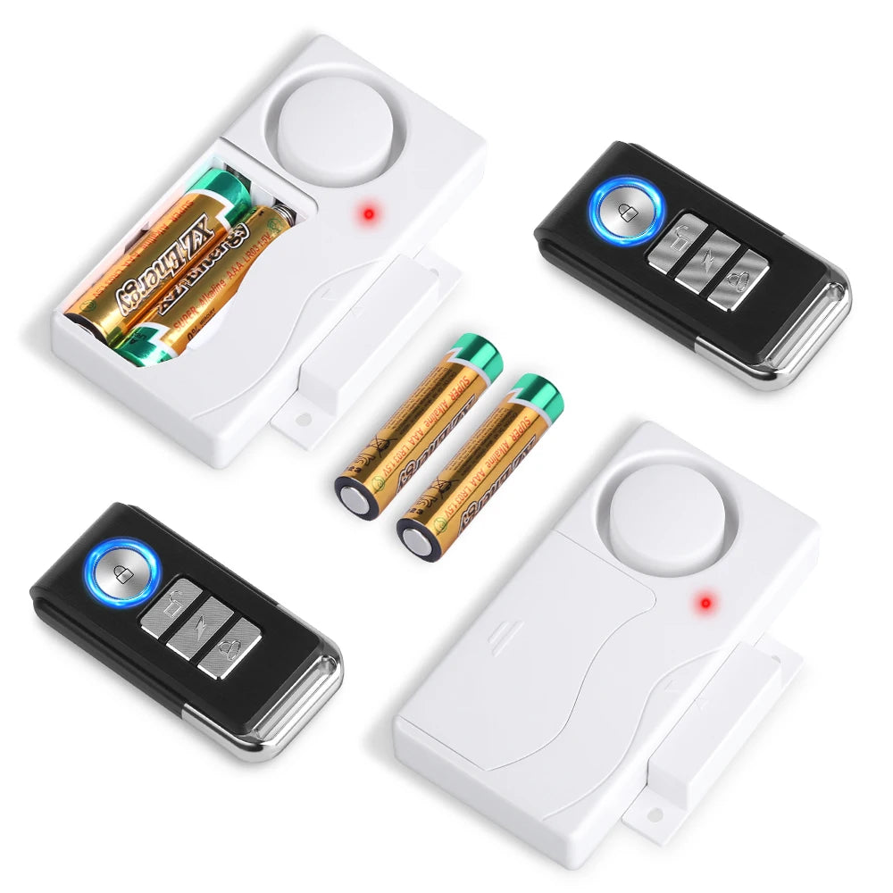 Awapow Wireless Door Alarm With Remote Control Anti-Theft Door And Window Security Alarms Home Security Sensor Burglar Alarms