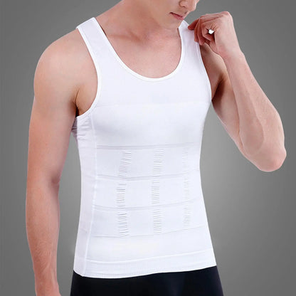 Men Slimming Elastic Body Shapewear Vest Tight Skinny Shirt Fitness Waist Compression Control Abdomen Breathable Sport Vest