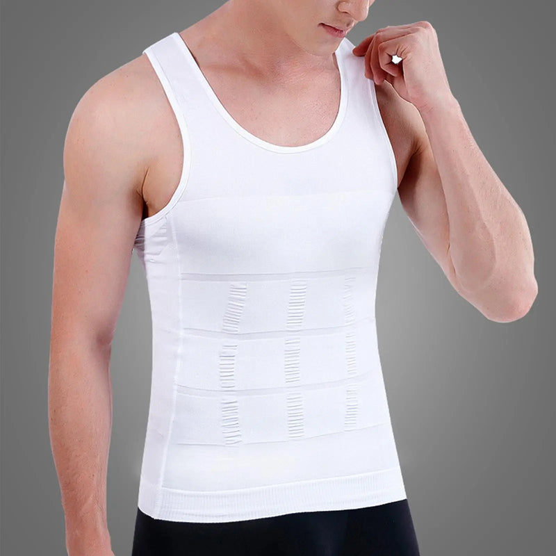 Men Slimming Elastic Body Shapewear Vest Tight Skinny Shirt Fitness Waist Compression Control Abdomen Breathable Sport Vest