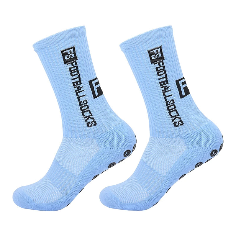 2025 New Anti-Slip Tape Design Football Socks Mid-Calf Non-Slip Soccer Sport Cycling Sports Men's Women Sock Grip Yoga 1 Pair