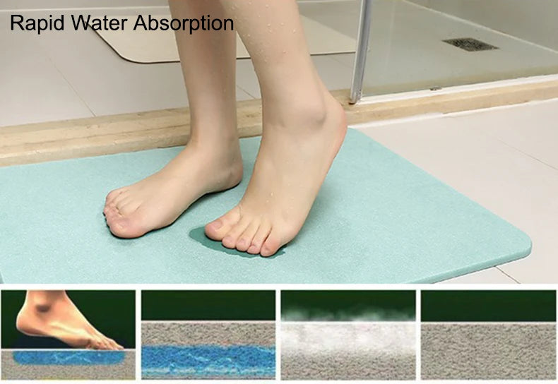 Ultra Non Slip Bath Mat Super Absorbent Bathroom Rug Quick Dry Stone Bathroom Mat 100% Diatomaceous Earth Shower Rug ﻿ 발매트