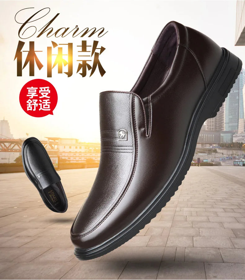 Leather Men Formal Shoes Luxury Brand 2025 Men's Loafers Dress Moccasins Breathable Slip-on Black Driving Shoes Plus Size 38-46