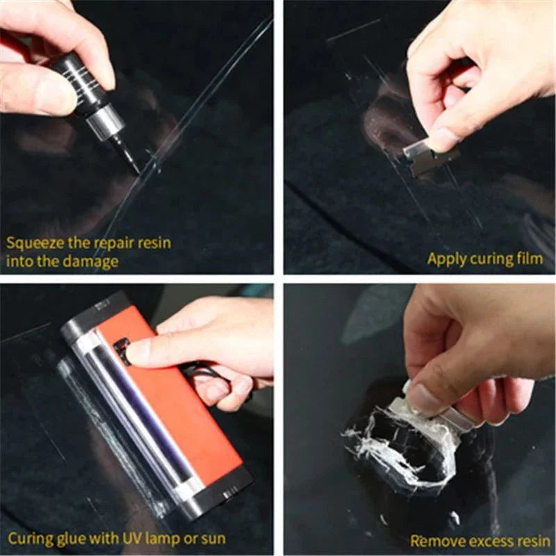 DIY Car Window Phone Screen Repair Kit Glass Curing Glue Auto Glass Scratch Crack Restore Windshield Repair Tool Car Accessories