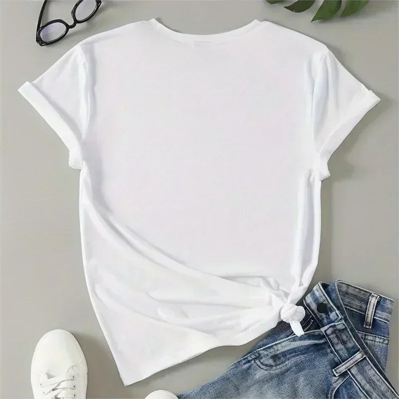 Disney Kawaii Women T-shirts Fashion New 90s Vintage Cartoon Mickey Minnie Top Y2K Female Ulzzang Oversized Cotton T-shirt