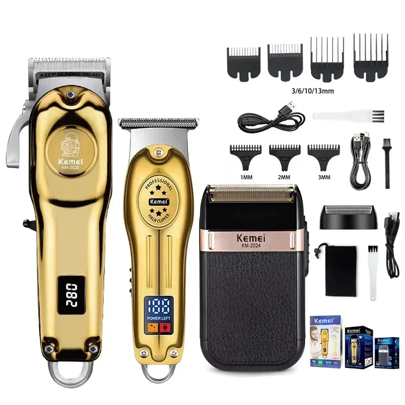 Kemei KM-678 KM-2024 KM-2628 Professional Electric Hair Clippers Beard Clipper Rechargeable Men's Shaver Hair Trimmer Kit