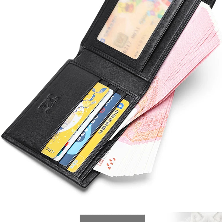 Septwolves Genuine Leather Wallets For Men Original Leather Wallet Man Cowhide Wolf Pattern With Brand Box Father Lover Gift