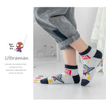 5 Pairs Marvel Kids Socks Kawaii 2024 New Fall Winter Cartoon Boy Children Short Socks Cotton Sock for Boys Gifts