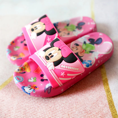 Nuevas sandalias de verano para niños, con dibujos de Minnie, zapatos de suela suave para niños y niñas, zapatillas antideslizantes, aptas para todas las estaciones.