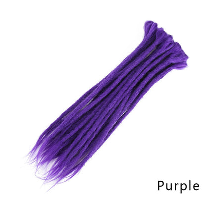 20 Polegada sintético 100% artesanal dreadlock extensões de cabelo fino crochê trançado cabelo backcombed dreads reggae estilo cabelo hippie