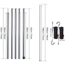 Bastones de trekking telescópicos, ligeros, ajustables y plegables, para acampar, senderismo, con toldo, 2 m, juego de 2 