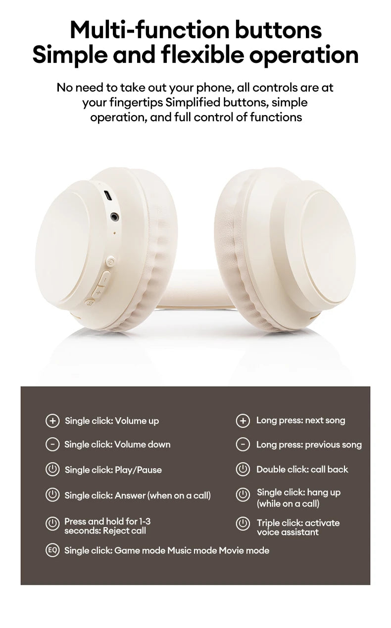 Lenovo TH11 Over-Ear Headsets Bluetooth 5.4 HI-FI Stereo Noise Cancelling Headphones Wireless Wired Gaming Earphones Comfortable