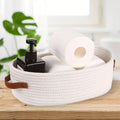 Oval Woven Bathroom Storage Basket, Multifunctional Desktop Organizer, Toilet Paper Holder, Toy Storage Basket