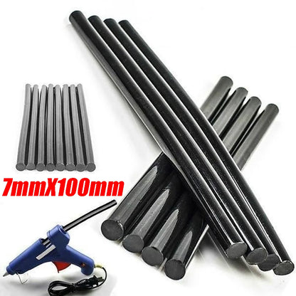 Pistola de cola adesiva preta para carro, Bastão de cola quente, Silicone para Hot Melt, 7mm, 11mm, Ajuste para torneiras de cozinha, Artigos do banheiro, 1 Pc, 20Pcs