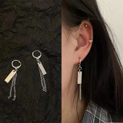 Kiss Jewelry Titanium Steel Punk Cool Men Women Ear Clip Stud Earrings Long Stick Pendant Fashion Hip Hop Drop Party Earring