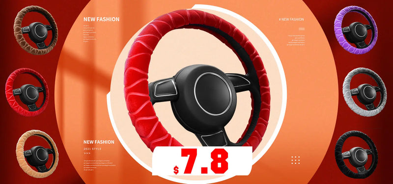 38cm 15inch Car Steering Wheel Braid Cover Artificial leather Needles And Thread Soft Non-slip Auto Interior Accessories Kits