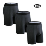 3pcs Long Boxers For Man Underware Lots Mens Underpants Cotton Men's Panties Family Boxershorts Boxer Sexy Male Shorts Calecon