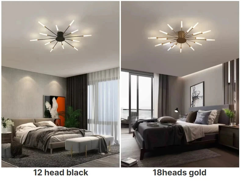 Lámpara de techo LED moderna para sala de estar, comedor, dormitorio, diseño de fuegos artificiales nórdicos, decoración del hogar, iluminación interior