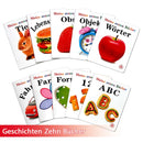 A set of ten children's German language learning encyclopedias