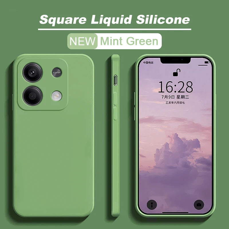 Redmi Note 13 Pro 4G Case Square Liquid Silicone Soft TPU Cover For Xiaomi Redmi Note 13 Note13pro Plus Note13 Pro 4G Phone Case