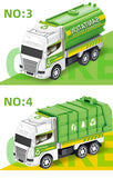 4Pcs/set Mini Inertial Pull Back Sanitation Car Plastic Vehicle Garbage Truck Model Educational Toy for Kids Boy Birthday Gifts