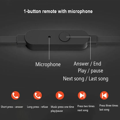 Auriculares T110 con cable de 3,5 mm, estéreo auténtico, graves profundos, deportivos, control en línea, manos libres y micrófono.