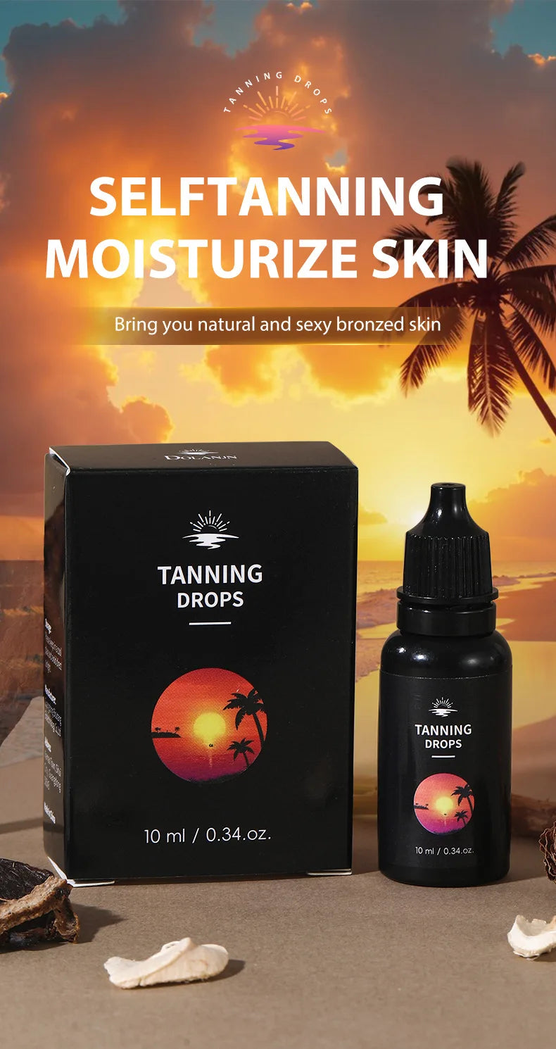 10ml Tanning Oil for Outdoor Beach Sunbathing, Body Tanning Essential Oil Drops, Natural Brown Tone, Formaldehyde-Free