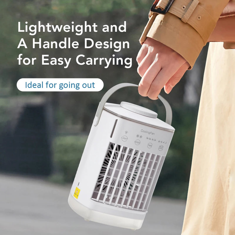 Popular mini air cooler USB air conditioning fan office desktop small water cooling fan spray humidification cooling fan