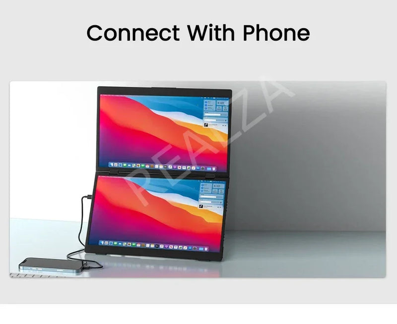 2025 15.6 Dual Screen 1920*1080P 60Hz Touch/Non-Touch Portable Monitor IPS Low Blue Light Eye Protection 360° Folding Drive-free