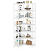 Tribesigns 7-Shelf Corner Bookshelf,Large Modern Corner Bookcase, 7-Tier Tall Corner Shelf Storage Display Rack with Metal Frame