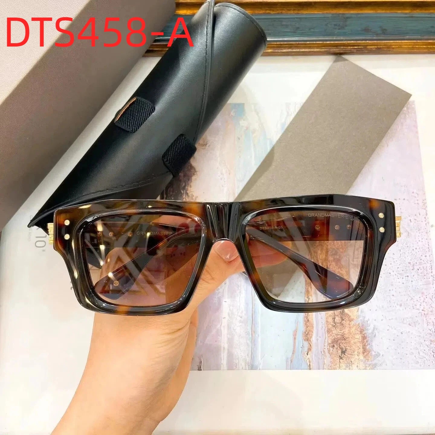Original Factory DT GRANDMASTER-EIGHT DTS458-A With Brand Box Top Quality UV400 Gradient Driving Anti-Glare Men Women Sunglasses