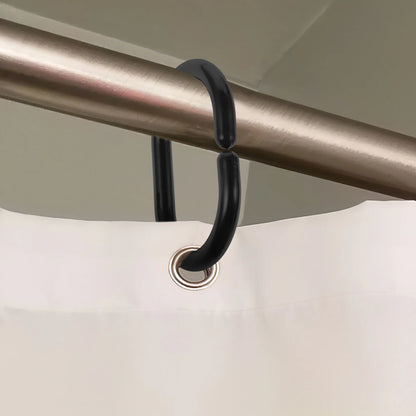 Net Curtain Rod Quick-release Quick-hanging Hooks 20pcs (black) Rings Plastic Shower Extendable Poles Abs