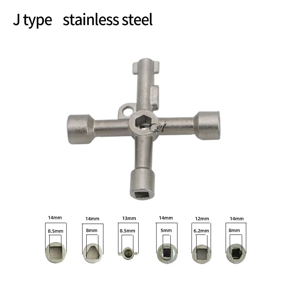 Electric control cabinet car elevator cross key wrench water meter valve key internal triangle wrench multi-purpose tool