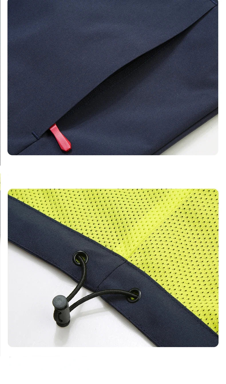 Spring Autumn Men's Windbreaker Fashion Outdoor Mountaineering Travel Windproof Waterproof Hooded Jacket Slim Fit Versatile Coat